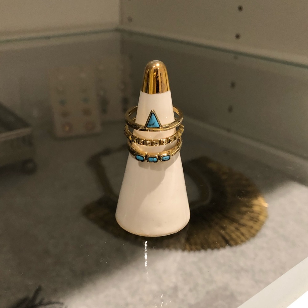 Turquoise and gold ring